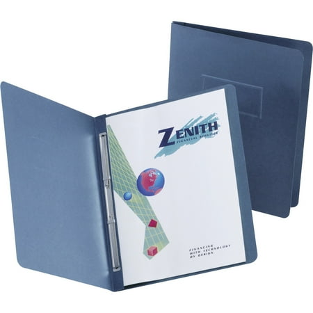 Presslock Report Cover, Two-Prong Fastener, 3" Capacity, 8.5 X 11, Dark Blue/dark Blue, 25/box | Bundle of 5 Boxes