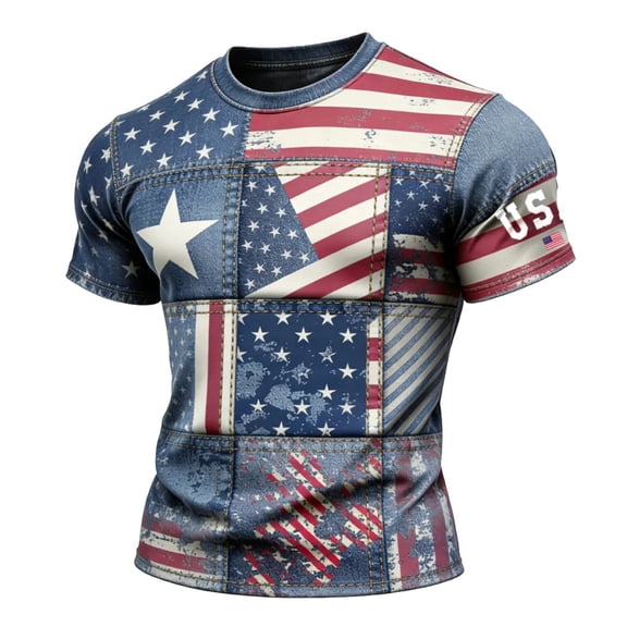 CONZONE Mens American 250Th Anniversary T-Shirts Short Sleeve Independence Day T Shirts for Men Casual Crew Neck Patriotic Usa Flag Graphic Lightweight Tees Soft Cozy Athletic Tops