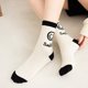 thumbnail image 5 of Calcetines de mujer lindos de estilo japonés, calcetines de moda de longitud media, primavera y verano, finos, absorbentes del sudor, desodorantes, calcetines transpirables con carita sonriente para, 5 of 6