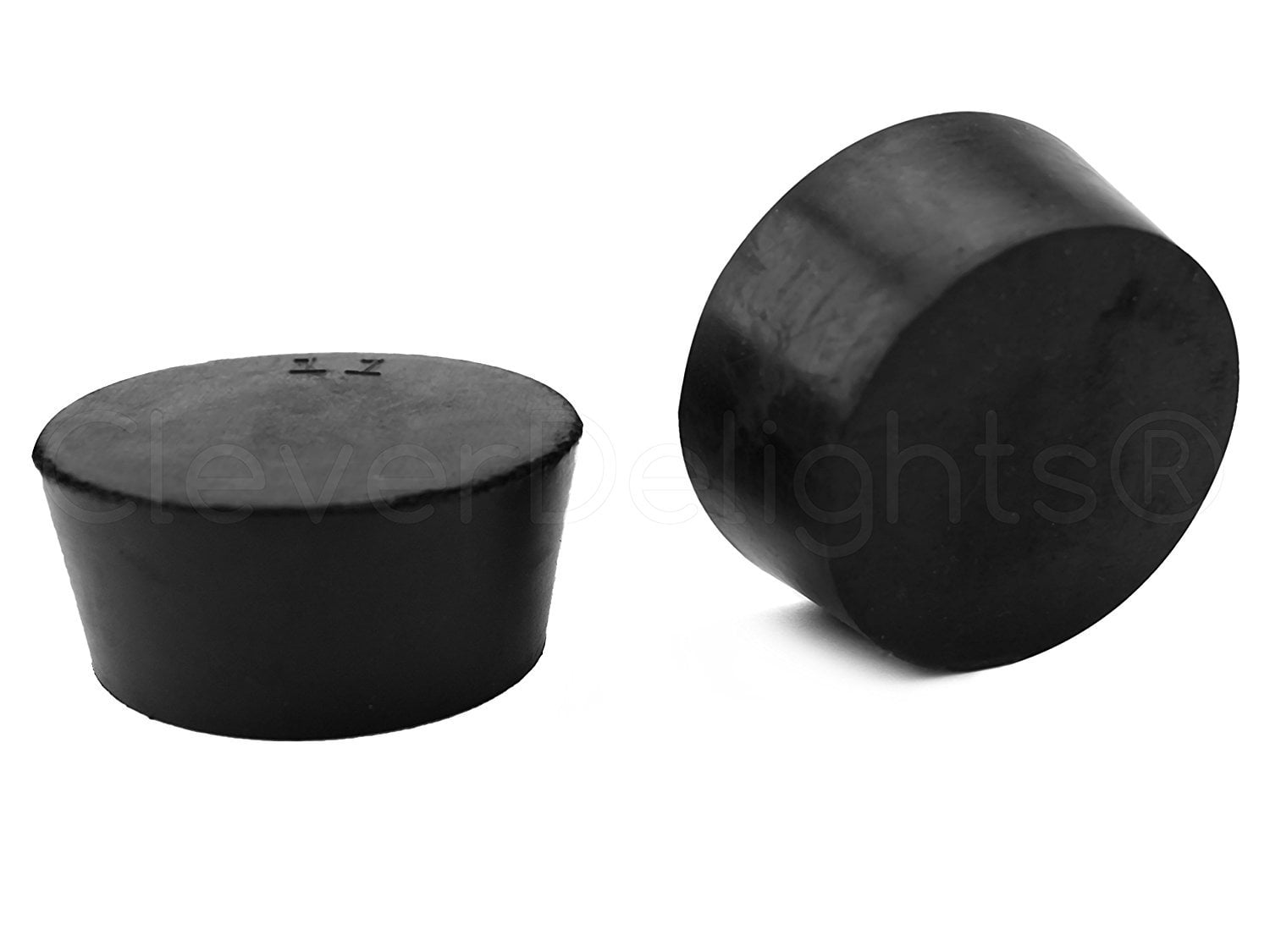 39mm Long Size 14-90mm x 75mm CleverDelights Solid Rubber Stoppers Black Plug Lab #14 6 Pack