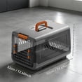 thumbnail image 7 of Pet Cat Carrier, Kennel Crate Airline Kitty Travel Cage Plastic Lightweight and Safe to Carry for Puppy Bunny Cats, Gray, 50*32*31.5cm, 7 of 7
