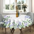 thumbnail image 3 of Lavender Round Tablecloth 60 Inch, Floral Oilproof, Wrinkle Resistant Fabric Flower Table Cover for Patio Party, 3 of 5