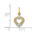 thumbnail image 2 of FJC Finejewelers 14 kt Yellow Gold with Rhodium Mini Heart Charm 17 x 9 mm, 2 of 6