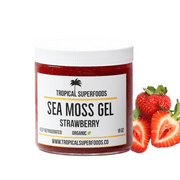 Organic Strawberry Sea Moss Gel 16 oz - Wildcrafted - No Sugar Added - Real Fruit