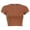 Brown 1, variant on QASIEATN Women's Trendy Essentials Clothing: Elegant Round Neck Summer Solid Color Short T Shirt Fall Fashion Outfits for Women