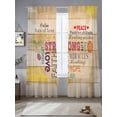 thumbnail image 2 of Semi Sheer Window Curtains 96 Inches Long, Love Peace Text Rod Pocket Voile Silky Chiffon Curtain Treatment Drapes for Kitchen, Living Room, Farmhouse Inspirational Quotes Wooden 52"x96", 2 Panels, 2 of 9
