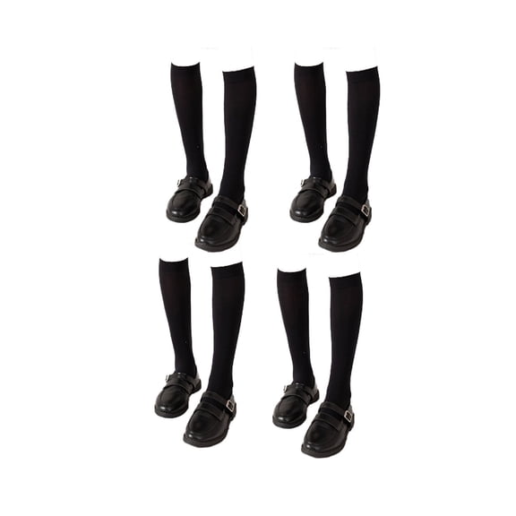 AUQ 4Pair Knee High Socks,Acrylic No Show Socks for Women,Womens Socks,Black