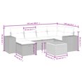 thumbnail image 2 of vidaXL 7 Piece Garden Sofa Set with Cushions Beige Poly Rattan, 2 of 5