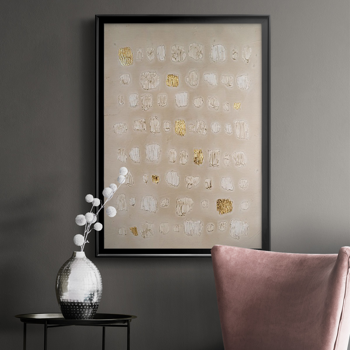 Embellished Cobblestone II Premium Framed Print, in Gold, Black, or Silver - Ready to Hang