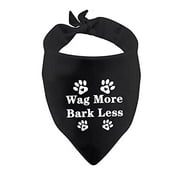 XYANFA Wag More Bark Less Dog Bandana Dog Paw Pet Scarf Gift Reversible Triangle Bibs Pet Handkerchief Scarf Puppy Dog Gift