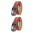 thumbnail image 4 of Qarigey Exquisito cinturón de cuero artesanal para trajes - Ocasiones formales Cinturones de trinquete de cuero Jeans Hombres Simple Rojo Rojo marrón ciento veinte 2Conjunto, 4 of 6