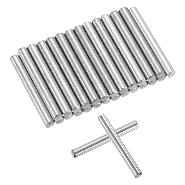 Uxcell 25 Pcs 3mm x 25mm Pines de Estante, Pines de Estante, Pines de Espiga de Estante, Pines de Soporte de Estante Ajustables, Elementos de Acero Inoxidable Plateado (0.12 x 0.98 pulgadas)