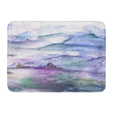 GODPOK Church Abstract Panorama of High Montains with Tops Aquarela Distance Rug Doormat Bath Mat 23.6x15.7 inch