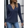 thumbnail image 2 of V Neck Patch Pocket Knit Sweater Navy X-Large, 2 of 2
