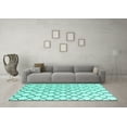 thumbnail image 3 of Ahgly Company Machine Washable Indoor Rectangle Trellis Turquoise Blue Contemporary Area Rugs, 5' x 7', 3 of 4