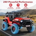 thumbnail image 4 of OLAKIDS 24V Ride on Car with Remote Control, Bluetooth, LED Lights, Horn, Spring Suspension, High/Low Speeds, Soft Start for Kids Aged 3+, 4 of 9