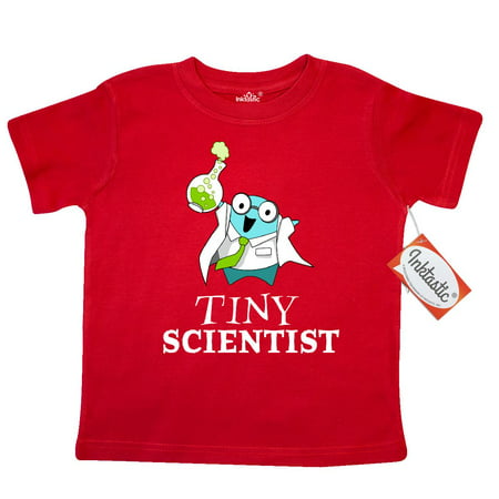 Inktastic Tiny Scientist Cute Chemist Toddler T-Shirt Science Kids Future Chemistry Beaker Solution Reaction Concoction Potion Experiment Mad Fun Funny Labcoat Tie Glasses Tees. Gift Child Preschooler