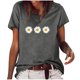 thumbnail image 1 of Moda Mujer Causal Daisy Cuello redondo Blusa estampada Camiseta de manga corta Tops de verano Pompotops  hkajfhjk461279, 1 of 6