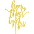 thumbnail image 3 of From Miss to Mrs - Love Themed Gold Cake Topper for Proposal, Wedding, Bridal Shower or Anniversary Cake (Pack of 2), 3 of 5