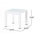 thumbnail image 5 of Christopher Knight Home Cape Coral Outdoor Aluminum and Tempered Glass Side Table by  Gray Finish, Matte Gray, 5 of 5