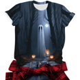 thumbnail image 5 of VKOYWKM Halloween Tshirts for Women Ghost Graphic Tees Crew Neck Loose Fit Short Sleeve T-Shirts Holiday Party Tops, 5 of 6