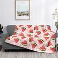 thumbnail image 2 of Fuzoiu Hand Drawn Watermelon Print Flannel Blanket,Throw Blanket,Flannel Home Decor,Fleece Bed Blankets,Cozy Soft Blanket for Bed, Sofa, Camping, and Travel-50"x40", 2 of 6