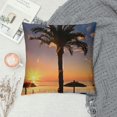 Bciig Palm Tree Sunset Graphic Decorative Cushion Throw Pillow Cover