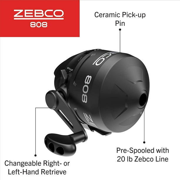 Zebco 808 Spincast Reel and Fishing Rod Combo, 7-Foot Durable Z-Glass Rod  with Extended EVA Rod Handle, Quickset 