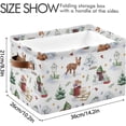 thumbnail image 4 of Storage Basket Christmas Snowman Deer Foldable Canvas Laundry Baskets Bin Waterproof Inner Layer with Sturdy Handles for Toy Nursery Blanket Clothes 2 Pack, 4 of 7