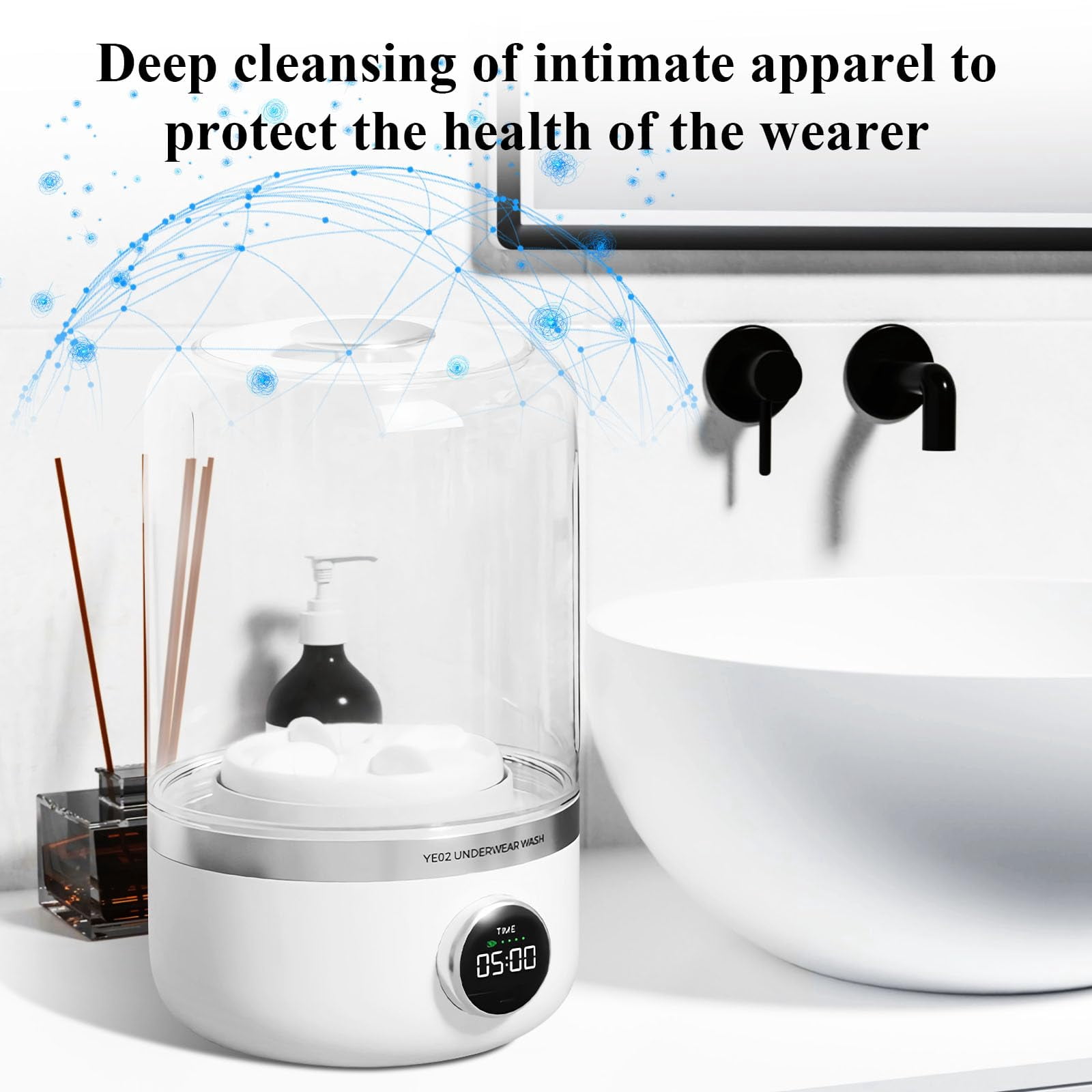 Portable Washing Machine, Rechargeable 4000mAh Cordless Mini Washing Machines, 1L Underwear Washing Machine, Collapsible Compact Washer for Baby Clothes/Underwear/Camping/RV Travel/Apartment
