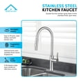thumbnail image 5 of KBFmore 18.5 Inch Stainless Steel Single Lever Handle Kitchen Faucet with Dual Function Pull Out Down Spray Head, 5 of 9