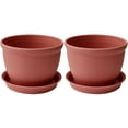 thumbnail image 1 of 2PCS Plastic Round Thickened Flower Pot With Bottom Holder 14cm*10cm*10cm, 1 of 8