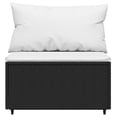 thumbnail image 3 of vidaXL 3 Piece Garden Lounge Set with Cushions Black Poly Rattan, 3 of 5
