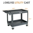 thumbnail image 2 of TUFFIOM Plastic Service Utility Cart, Support up to 550lbs Capacity, Heavy Duty Tub Storage Cart W/Deep Shelves, Multipurpose Rolling Extra Large 2-Tier Mobile Storage Organizer, for Warehouse Garage, 2 of 8