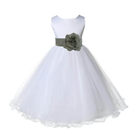 

Ekidsbridal White Tulle Rattail Edge Formal Toddler Flower Girl Dresses Special Occasion Dresses Wedding Tulle Dresses Pageant Dresses Junior Bridesmaid Dresses Easter Summer Dresses Ball Gown 829S