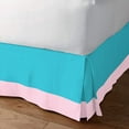 thumbnail image 2 of D.N.G. BEDDINGS 1 Piece Split Corner Two Tone Tailored Bed Skirt, California King Size 24 Inch Deep Pocket, 800 Thread Count, 100% Egyptian Cotton, Solid Turquoise Blue/Light Pink Color., 2 of 3