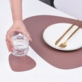 thumbnail image 1 of PU Placemat Table Mats Heat Insulation Leather Place Mats Set Wipeable Cup Mat Tableware Pad Indoor Dining Restaurant Gray, 1 of 7