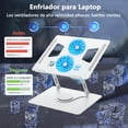 thumbnail image 2 of Enfriador para Laptop, Base de Refrigeración para Portátil, Ventilador para Laptop, Soporte Portatil, 360 ° rotación y con Ventilador, Ajuste de Altura, Soporte Plegable, 2 of 4
