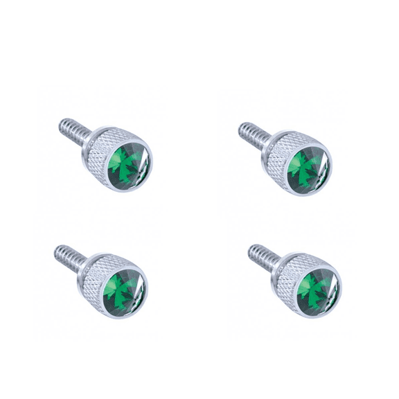 (4) Dash Screw's with Green Crystal For 2008-2017 Freightliner Cascadia