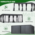 thumbnail image 3 of MELLCOM Louvered Pergola with Adjustable Aluminum Rainproof Roof, Outdoor Hardtop Gazebo for Patio, Lawn & Garden, Curtains and Netting Included, Dark Gray, 12' × 20', 3 of 7
