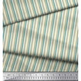 thumbnail image 3 of Soimoi Yellow Rayon Crepe Fabric Colorful Vertical Stripe Printed Craft Fabric by the Yard 46 Inch Wide, 3 of 3
