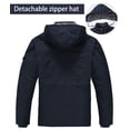 thumbnail image 3 of Lavenicole Winter Jackets for Men Fleece Lined Cotton Outdoor Winter Cargo Coats with Multi Pockets Navyblue 2XL, 3 of 6