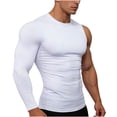thumbnail image 2 of UVEASISHA One Arm Workout Shirt for Men Single Long Sleeve Compression T-Shirts Active Casual Basketball Shirt Slim Fit Stretch Base Layer Undershirts White XL, 2 of 5
