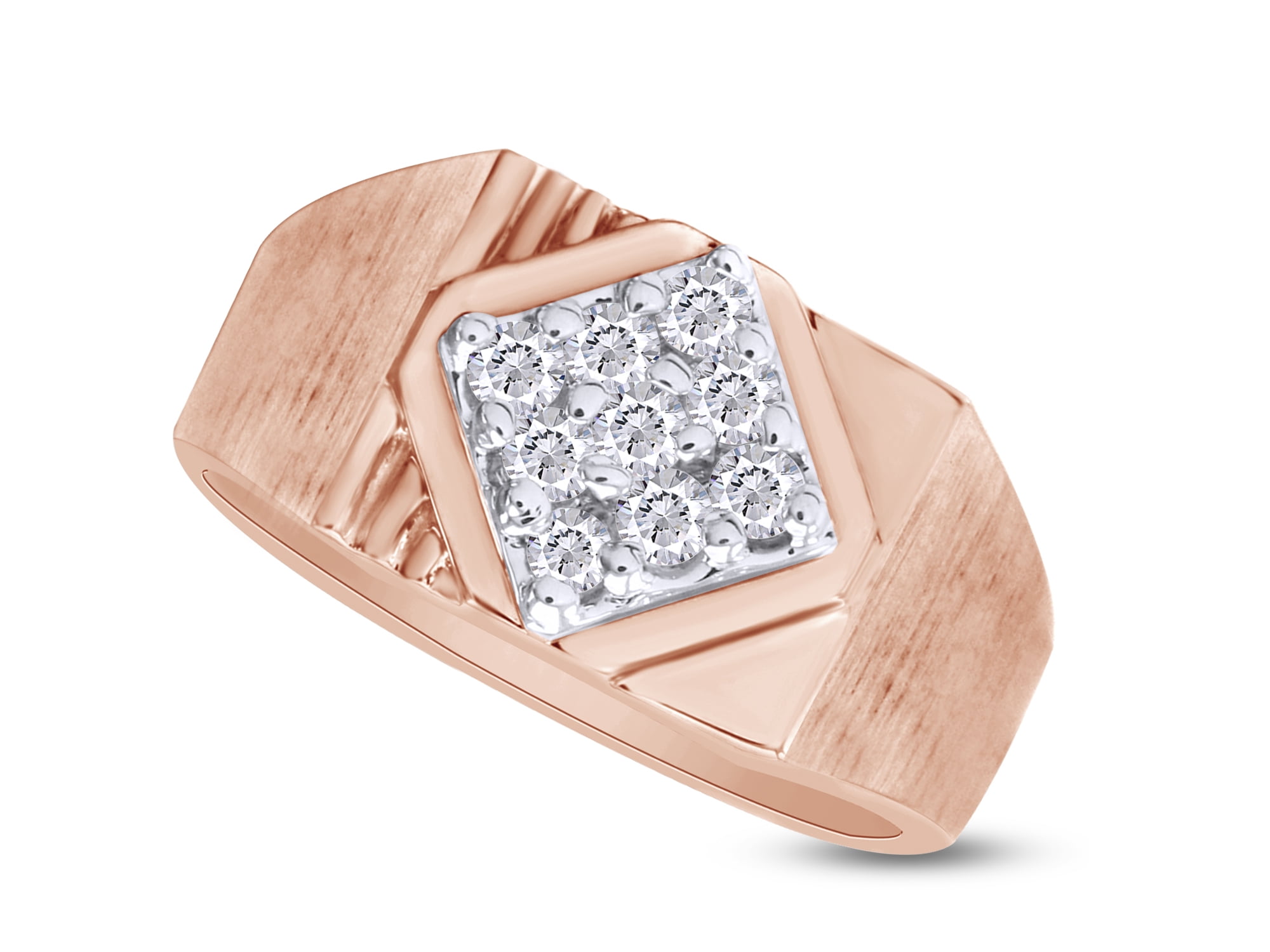 Wishrocks Round Cut White Cubic Zirconia Cluster Ring in 14K White Gold Over Sterling Silver