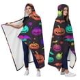 thumbnail image 2 of Wearable Blanket,Rainbow Halloween Pumpkins Pattern Hooded Wearable Flannel Blanket for Adults & Teens,Winter Poncho Shawl Wrap Cape Cozy Anti-Pill,50"x60", 2 of 5