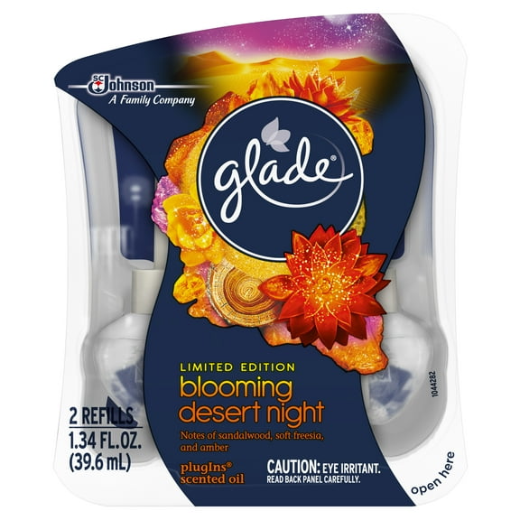 Glade PlugIns Scented Oil Air Freshener Refill, Blooming Desert Night, 2 refills, 1.34 Fluid Ounces
