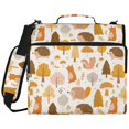 thumbnail image 2 of Zipper Binder with Shoulder Strap 2 inch 3 Ring Waterproof File Folder Organizer Bag 500 Sheet Pastel Orange Forest Animals, 2 of 8