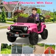 thumbnail image 4 of EastVita 24V Ride On Toys for Big Kids, 4WD 2 Seater Ride On Cars with Remote Control, Adjustable Footwell Electric Vehicle, 3 Speeds, Led Lights, Bluetooth Pink, 4 of 9