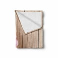 thumbnail image 2 of Rustic Soft Flannel Fleece Throw Blanket, Large Gerbera Daisy on Oak Tree Background Dramatic South American Exotic Photo, Cozy Plush for Indoor and Outdoor Use, 50" x 70", Pink Brown, by Ambesonne, 2 of 6