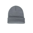 thumbnail image 2 of Men Women Solid Color Warm Woolen Knitted Cap Fluorescent Cuffed Beanie Hat, 2 of 7